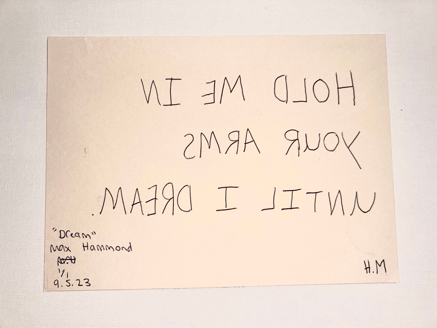 Max Hammond “Dream” Original Monoprint, print, contemporary confessional artist, signed, dated, print, 1/1, Tracey Emin, art