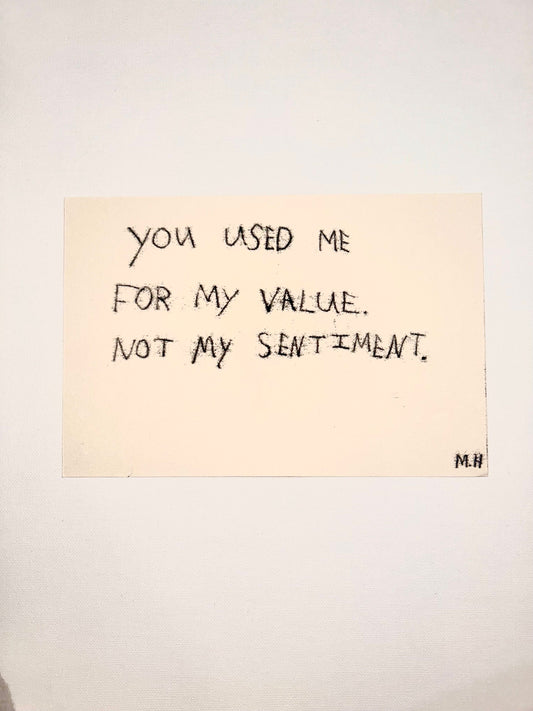 Max Hammond “Sentiment” Original Monoprint, print, contemporary confessional artist, signed, dated, print, 1/1, Tracey Emin, art