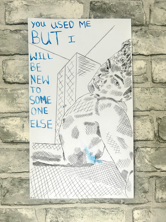 Max Hammond “You Used Me” Drypoint, print, watercolour, text, Original, Contemporary Confessional artist, Signed, gift, art, Drawing, 1/1