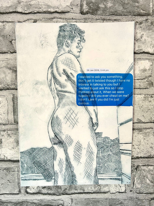 Max Hammond “Together” 2020, drypoint, print, confessional, art, nude, Tracey emin, gay, figure, home, decor, gift, black collection