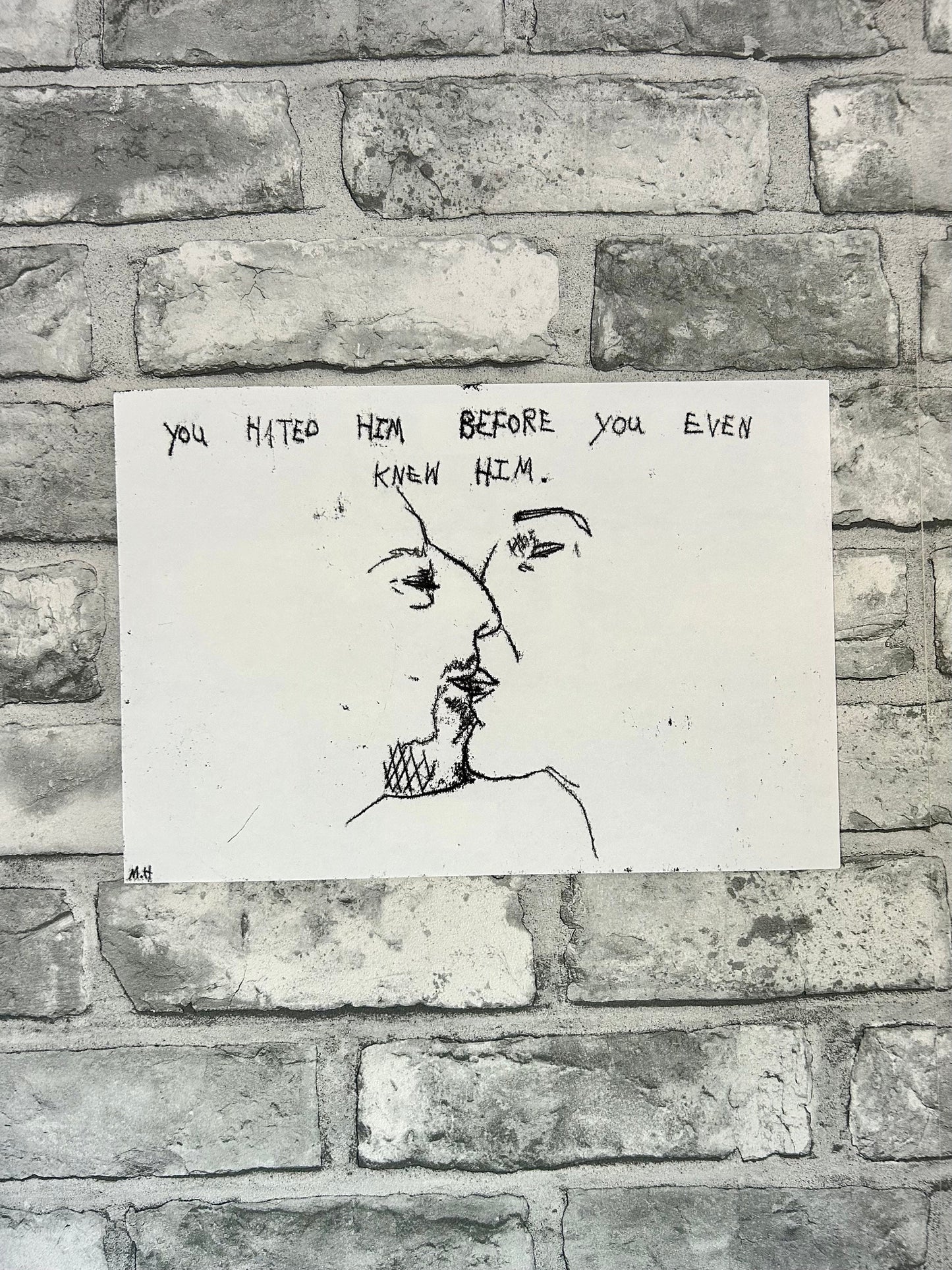 Max Hammond “you hated him” 2022, monoprint, print, confessional, art, nude, Tracey emin, gay, figure, home, decor, gift, black collection