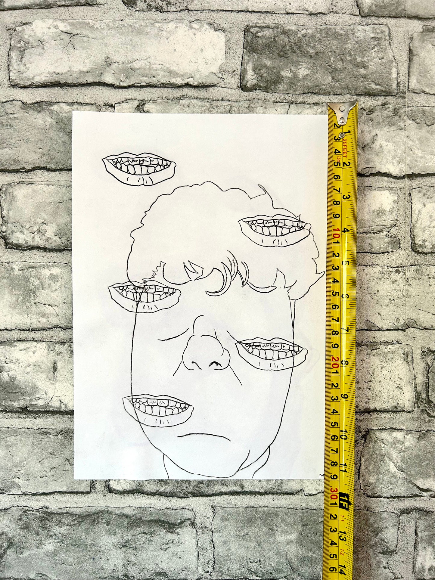 Max Hammond “Facade” 2021, drypoint, print, confessional, art, portrait, Tracey emin, gay, figure, home, decor, gift, black, series,