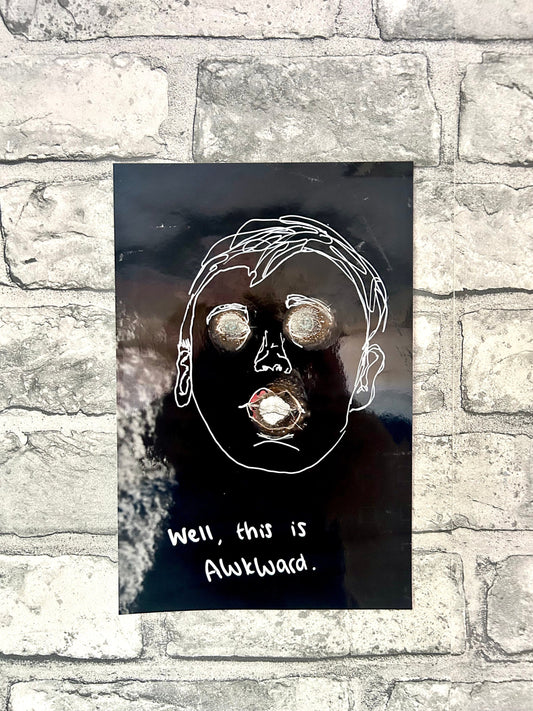 Max Hammond “Awkward” 2019, print, confessional, art, nude, Tracey emin, gay, figure, home, decor, gift, black collection, screen print