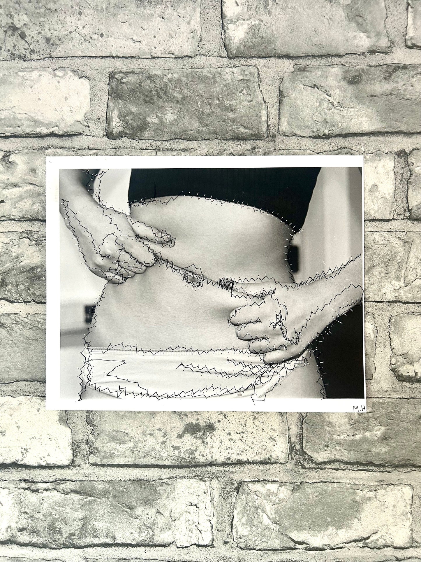 Max Hammond “Blurring my morals” 2019, print, confessional, art, nude, Tracey emin, gay, figure, home, decor, gift, black collection, sewing