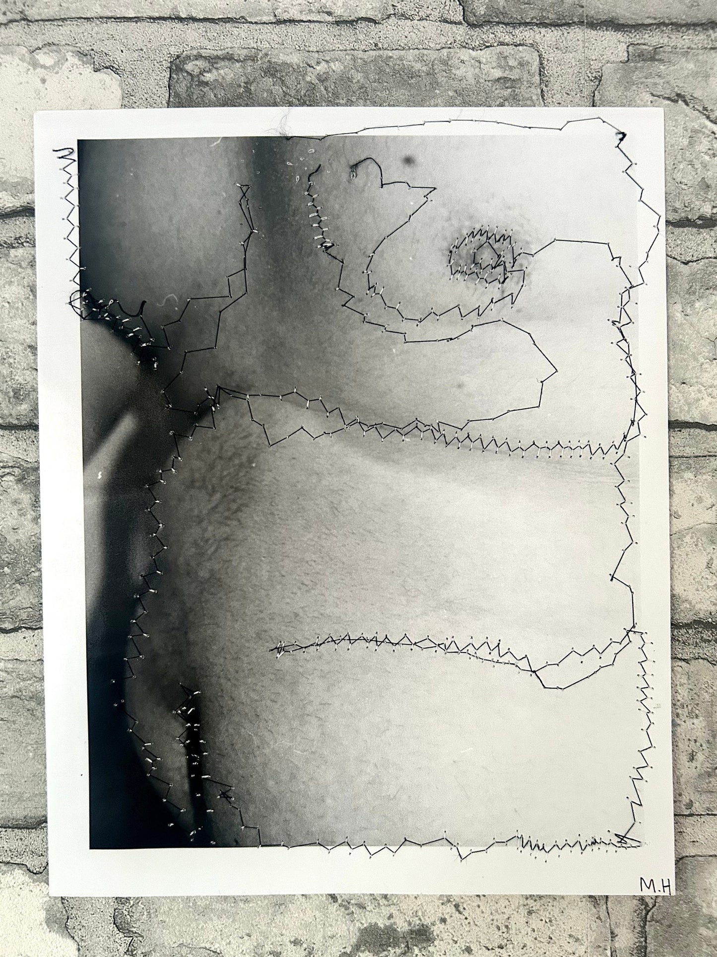 Max Hammond “Figure I Lost” 2019, print, confessional, art, nude, Tracey emin, gay, figure, home, decor, gift, black collection, sewing