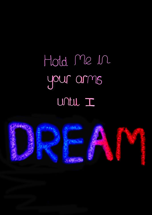 Max Hammond “Dream” print, A4, 2023 Neon on canvas, neon, gift, figure print, home decor, watercolour, light, Tracey emin, luxury, collect