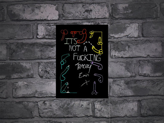 Max Hammond “IT'S NOT A FUCKING TRACEY EMIN X” print, A4, 2022 Neon on canvas, neon, gift, figure print, home decor