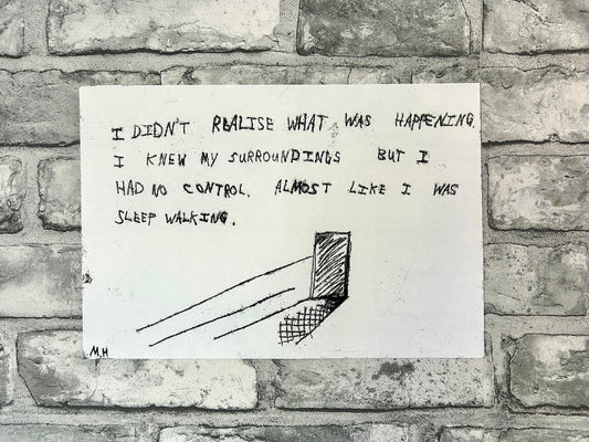 Max Hammond “Sleep Walking” 2022, monoprint, print, confessional, art, nude, Tracey emin, gay, figure, home, decor, gift, black collection