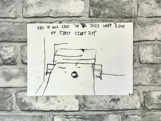 Max Hammond “first sight ” 2022, monoprint, print, confessional, art, nude, Tracey emin, gay, figure, home, decor, gift, black collection l