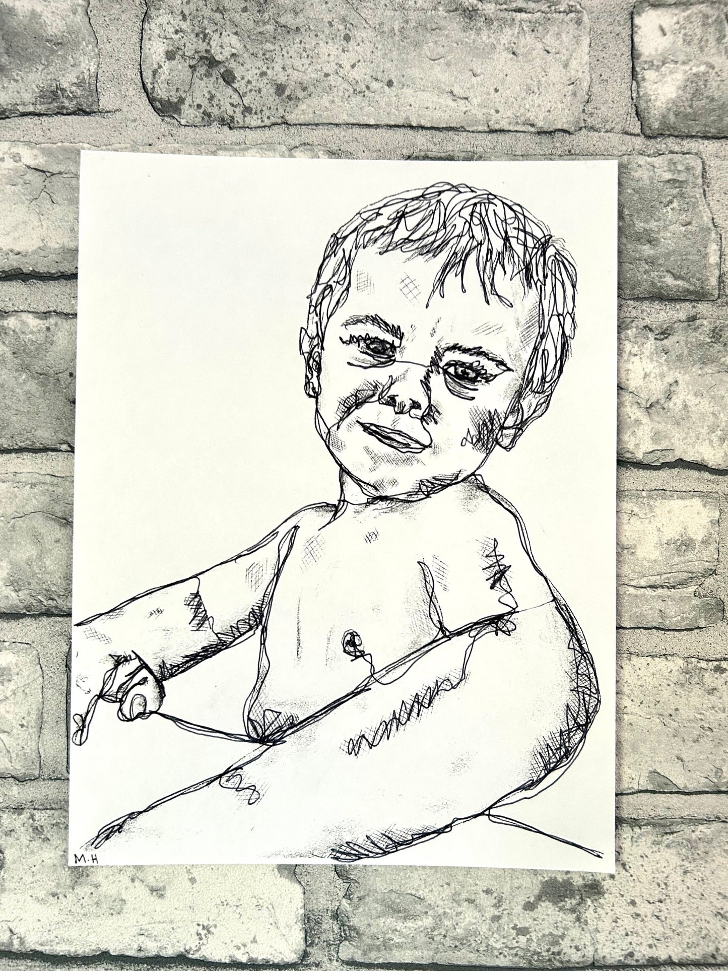 Max Hammond “A Loose Memory” 2021, drypoint, print, confessional, art, portrait, Tracey emin, gay, figure, home, decor, gift, black