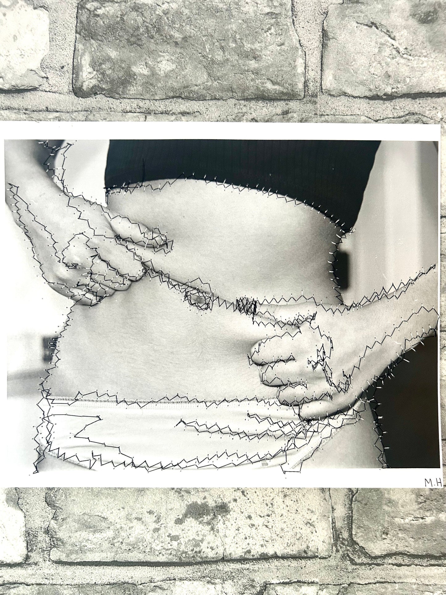 Max Hammond “Blurring my morals” 2019, print, confessional, art, nude, Tracey emin, gay, figure, home, decor, gift, black collection, sewing