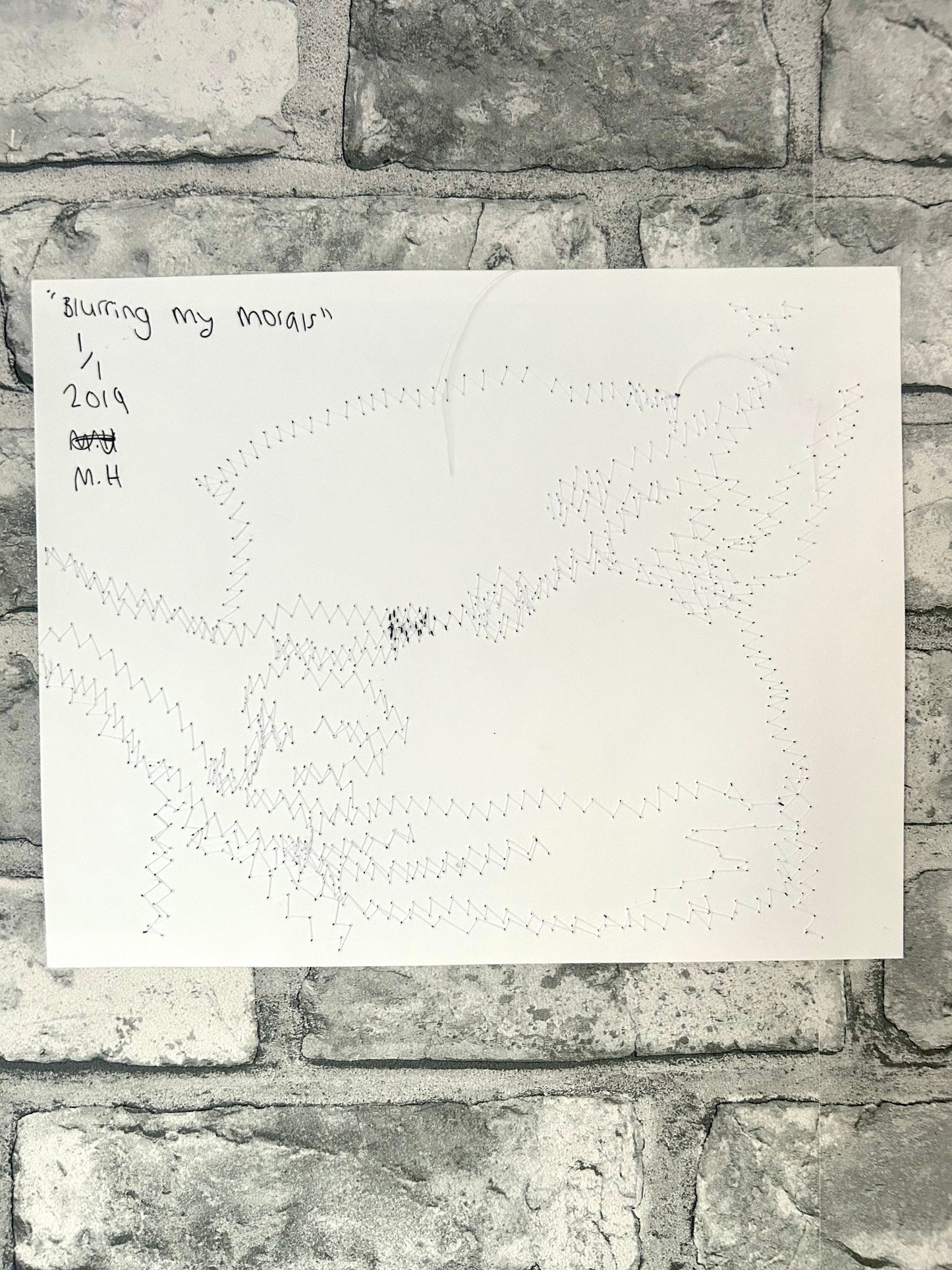 Max Hammond “Blurring my morals” 2019, print, confessional, art, nude, Tracey emin, gay, figure, home, decor, gift, black collection, sewing