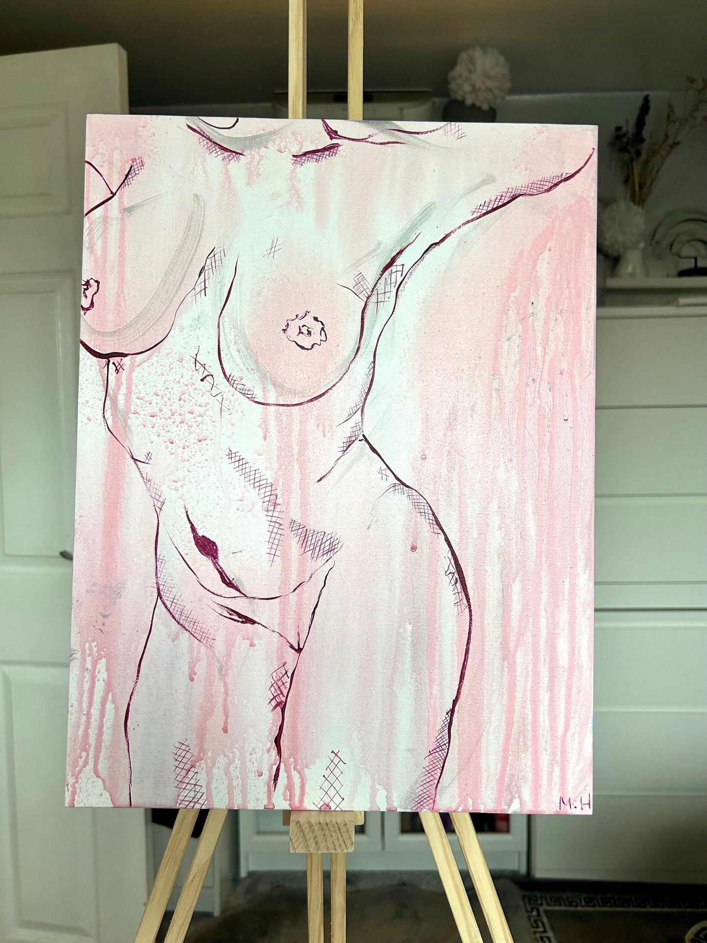 Max Hammond “The Figure You Left Me With” 2023,  oil painting, acrylic painting, Tracey Emin, abstract, painting, gift, gay, lgbt