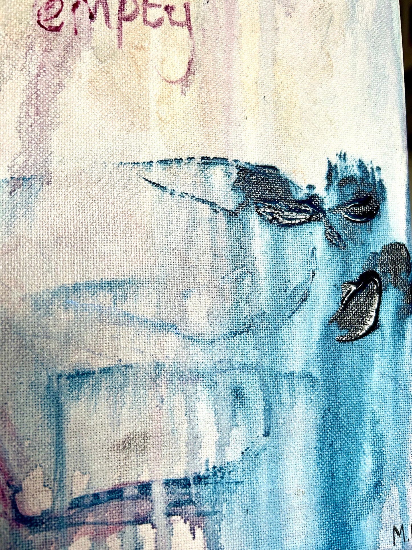 Max Hammond “Any Sound Is Used Against Me” 2023,  oil painting, acrylic painting, Tracey Emin, abstract, painting, gift, gay, lgbt